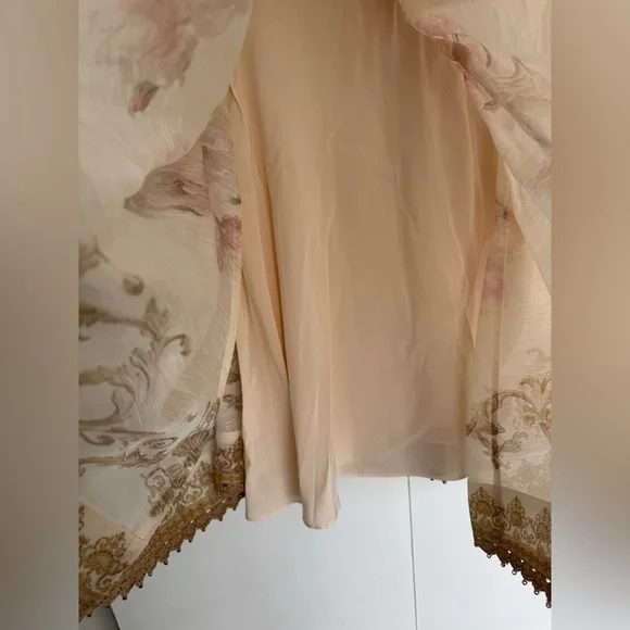 Zimmermann Hypnotic Plunge Neck Linen Silk Minidress In Cream Peony AU 3 US 10 - Picture 10 of 16